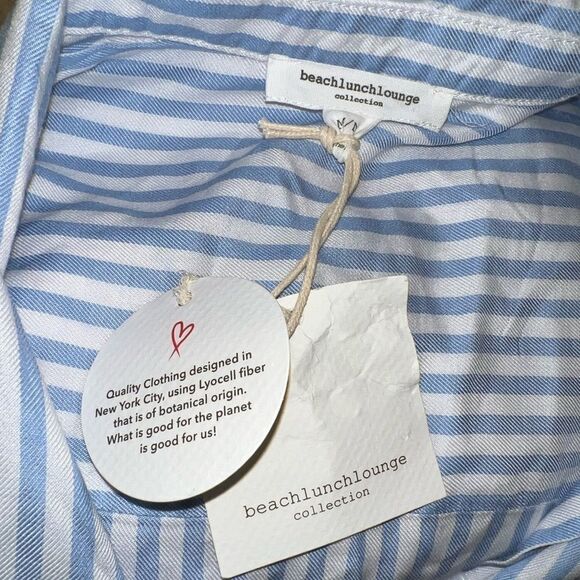 Beach lunch lounge spencer stripped blue and white button up top new - Picture 7 of 9